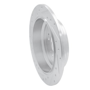 Honda Odyssey Brake Rotor (1) - Rear Right - R1 Concepts - Drilled & Slotted - Silver - `05-`10